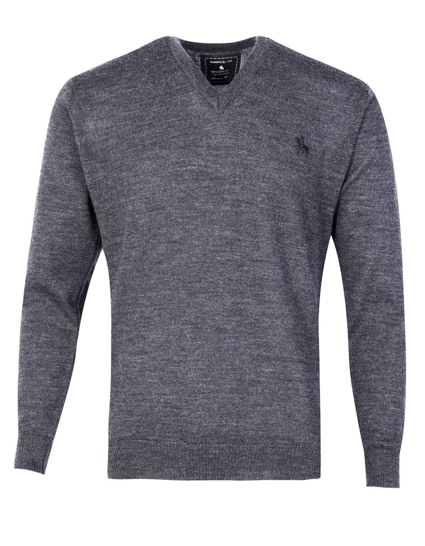 Charcoal Plain Full Sleeve Sweater